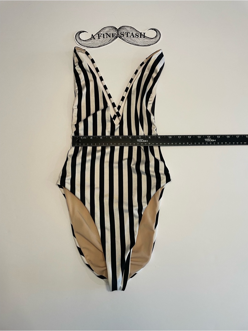 Antigua Collection Maria One Piece Swimsuit Womens Black White Stripe Plunge Sm
